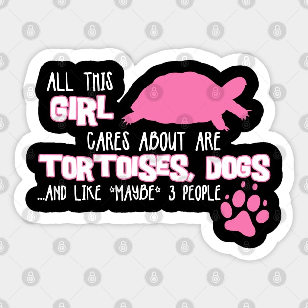 All this GIRL cares about are TORTOISES, DOGS Sticker by The Lemon Stationery & Gift Co